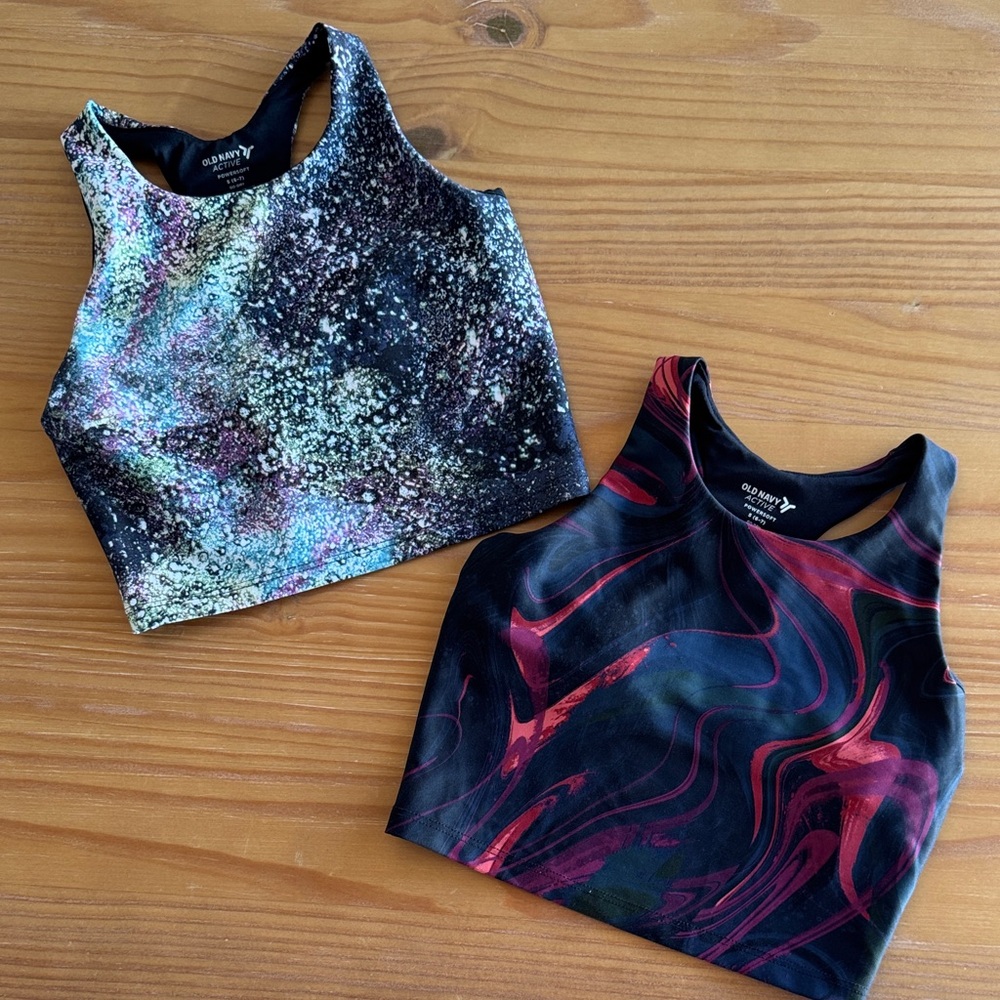 Old Navy girls bundle active wear power soft crop tops size 6-7